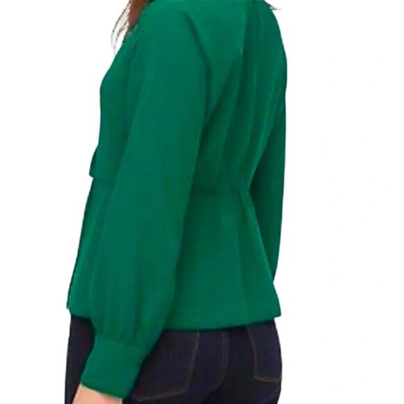 J.Crew Double V Blouse Green Size 0 - Picture 10 of 13